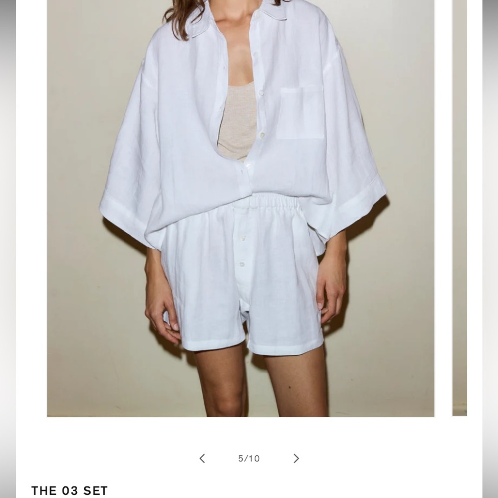 Deiji Studios white linen set